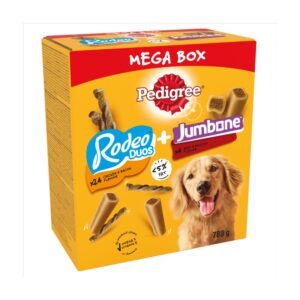 Pedigree Rodeo Duos & Jumbone Medium Dog Treats Mega Box 28 Chews 780g