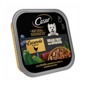 Cesar Natural Goodness Grain Free Dog Food Casserole with Chicken Tray 100g