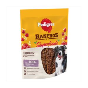 Pedigree Ranchos Superfoods Turkey Dog Treat , Cranberries , Rice 7 x 70g