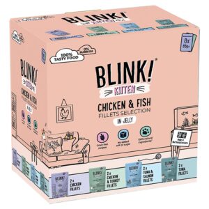 Blink! Kitten Chicken , Fish Fillets Selection in Jelly 8 x 85g