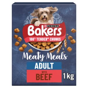 BAKERS Meaty Meals Beef Dry Dog Food 1kg
