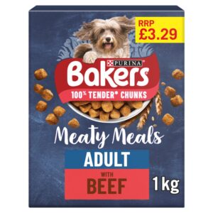 BAKERS Meaty Meals Beef Dry Dog Food 1kg PMP