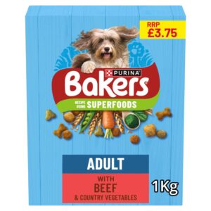 BAKERS Beef with Vegetables Dry Dog Food 1kg PMP
